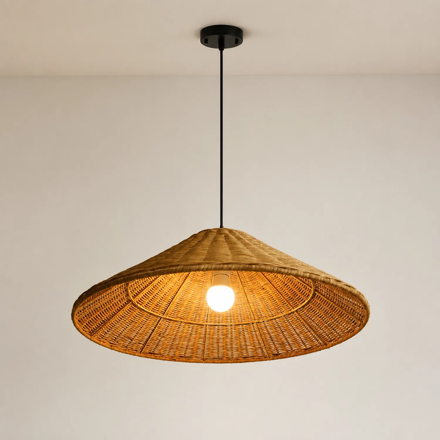 Farmhouse Handmade Rattan Pendant Light - Lumpaz