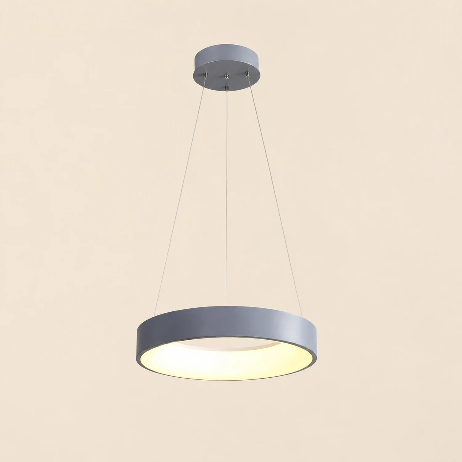 White LED Ribbed Hoop Pendant Ceiling Lights - Lumpaz