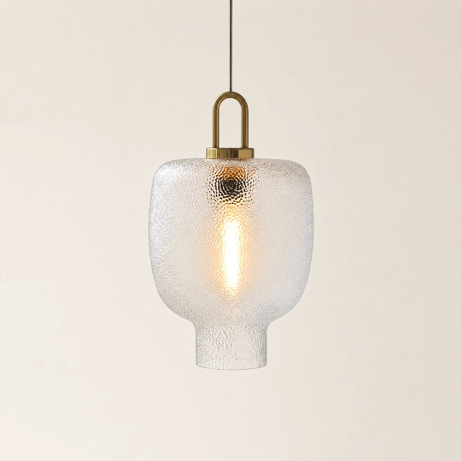 Clear Frosted Glass Pendant Light for Kitchen - Lumpaz