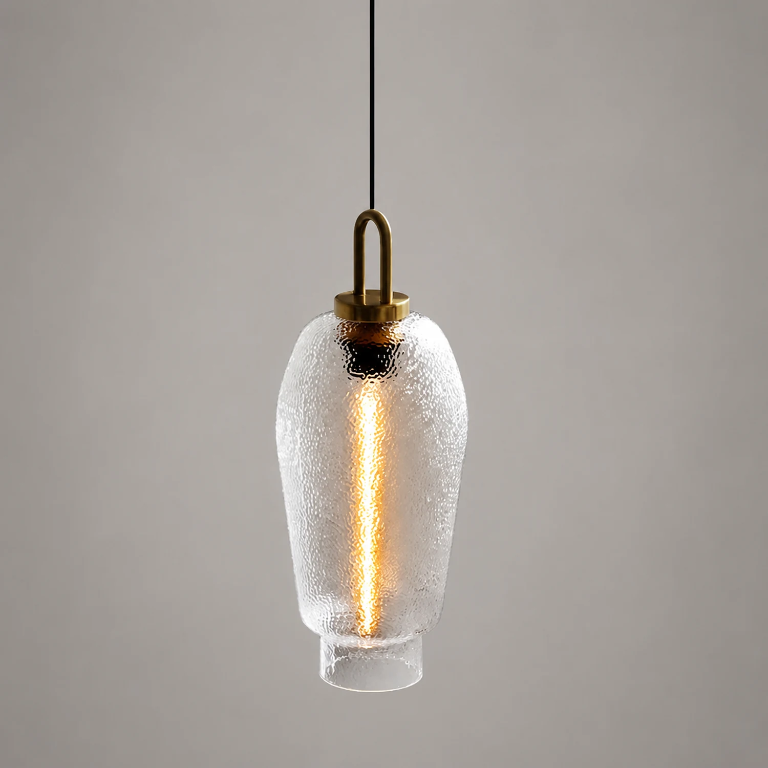 Clear Frosted Glass Pendant Light for Kitchen - Lumpaz
