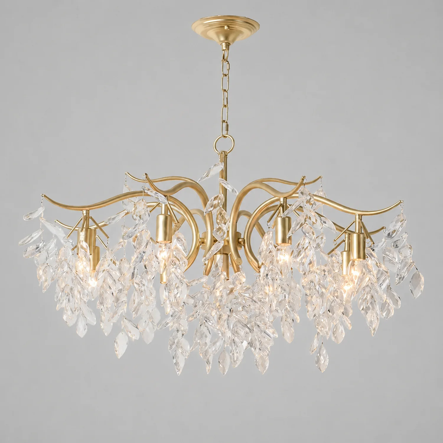Modern Large Crystal Gold Tiered Dining Room Chandelier - Lumpaz