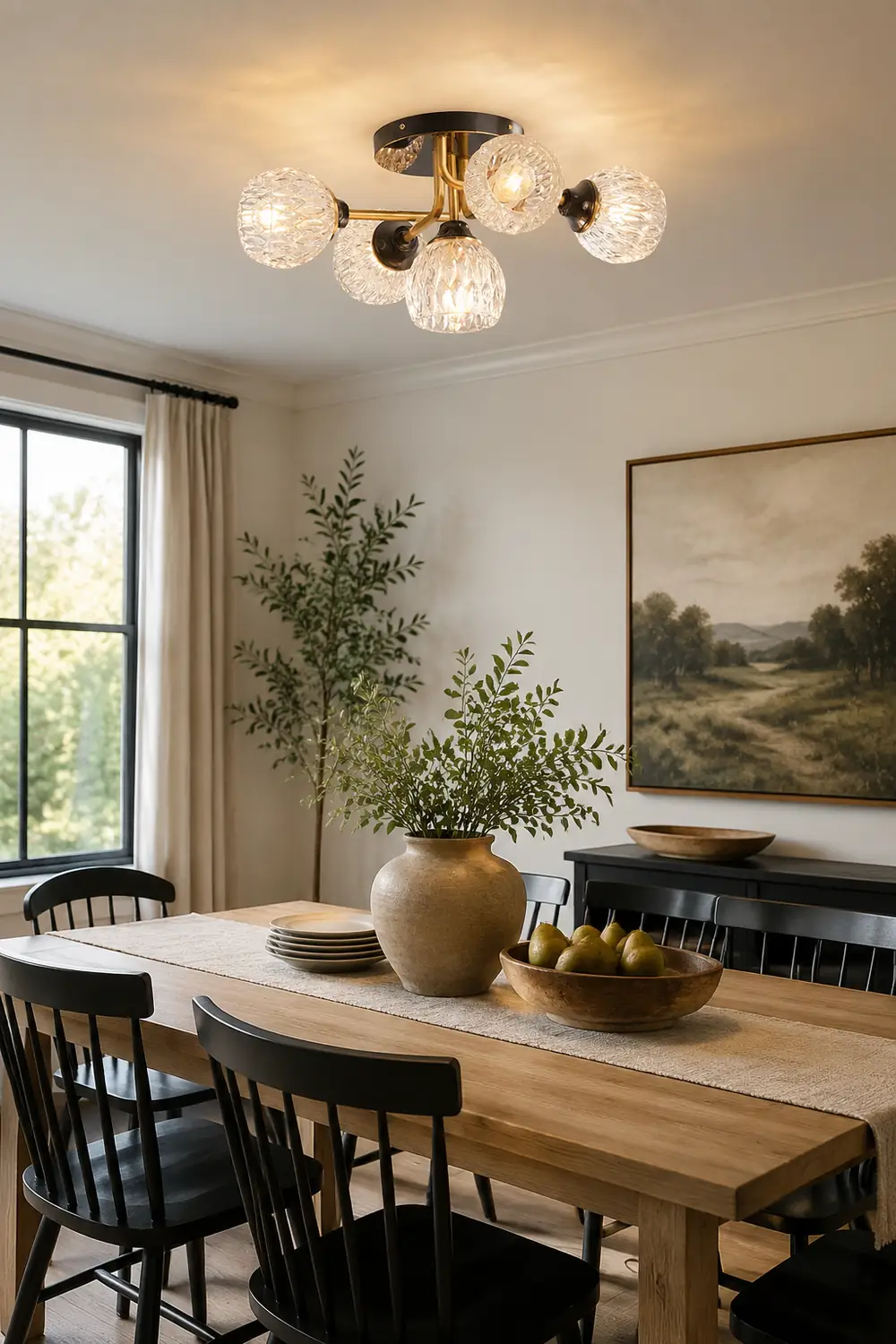Luxury Copper Semi Flush Ceiling Light - Lumpaz