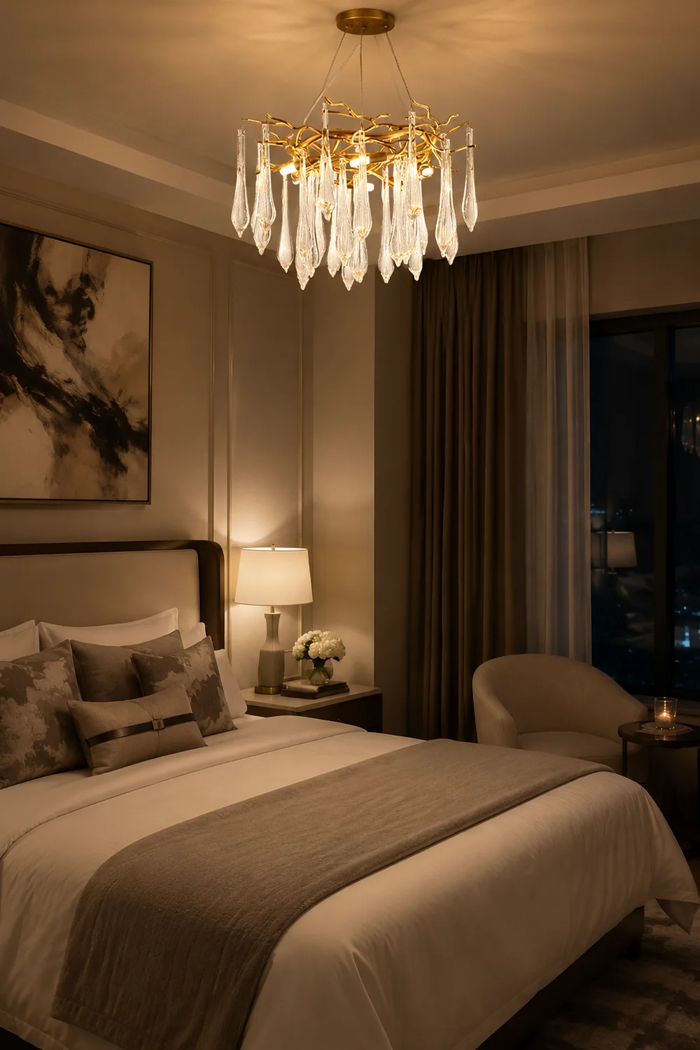 Modern Glass Teardrop Tiered Chandelier - Lumpaz