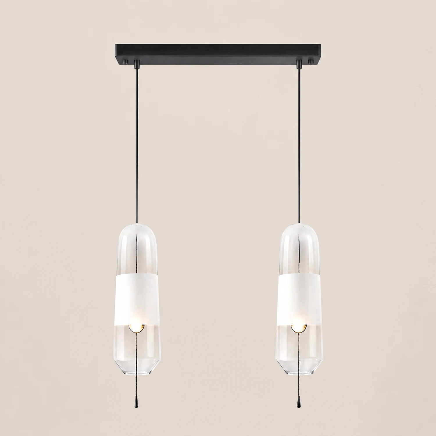 Designer Capsule Shaped Glass Pendant Lamp - Lumpaz