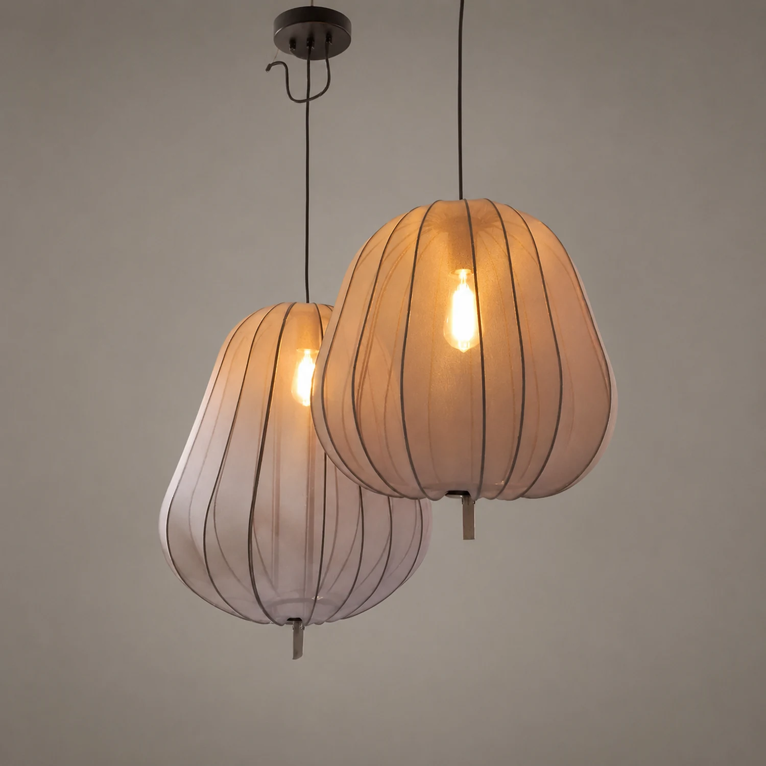 Nordic 1-Light Fabric Lampshade Shade Pendant Lamp - Lumpaz