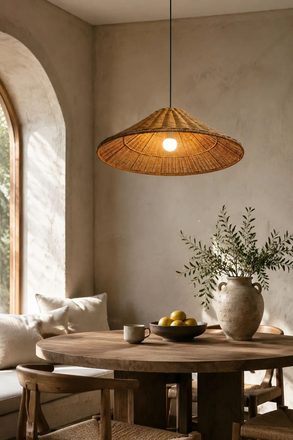 Farmhouse Handmade Rattan Pendant Light - Lumpaz