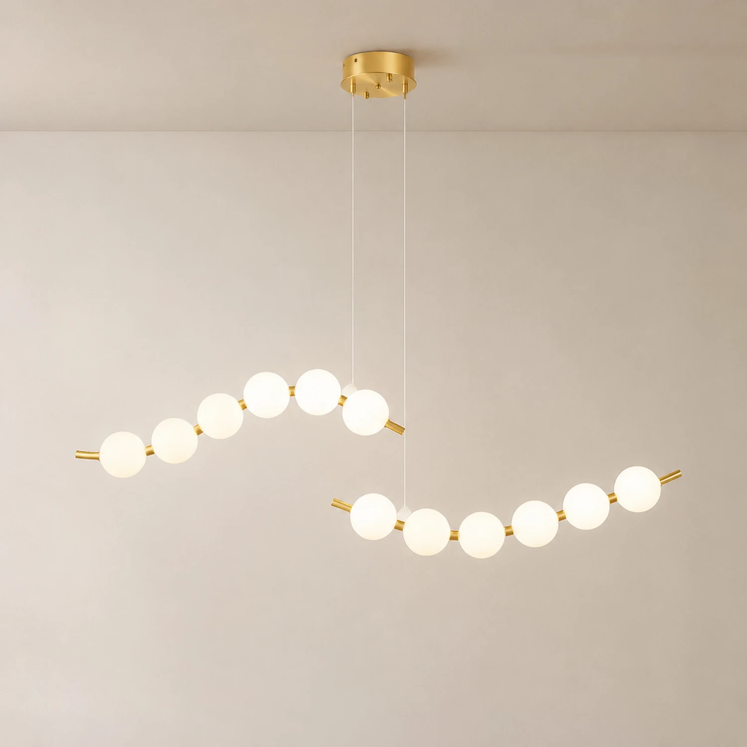Creative Necklace String White Ball LED Pendant Lights - Lumpaz