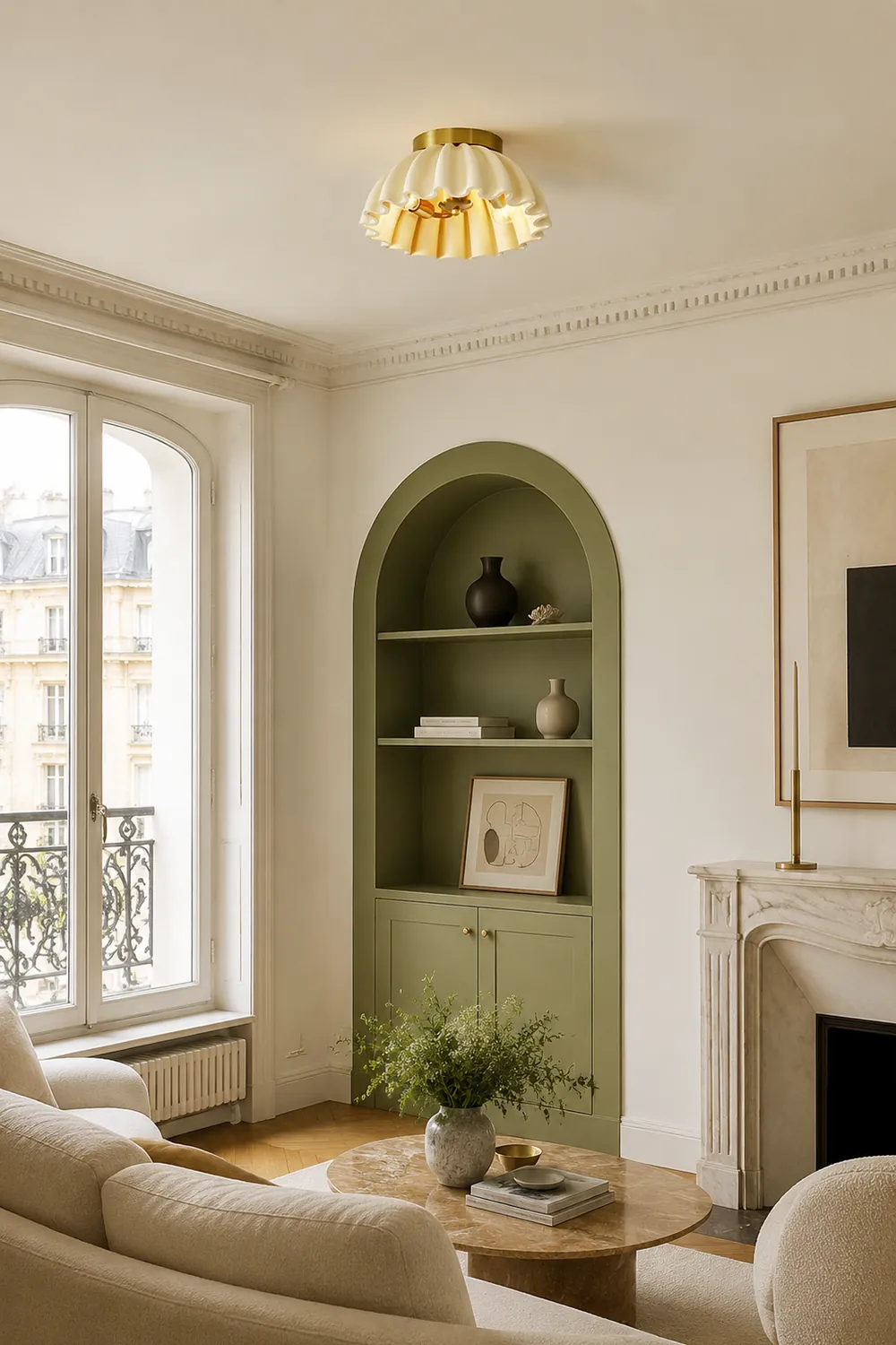 Vintage French Resin Entrance Ceiling Light - Lumpaz
