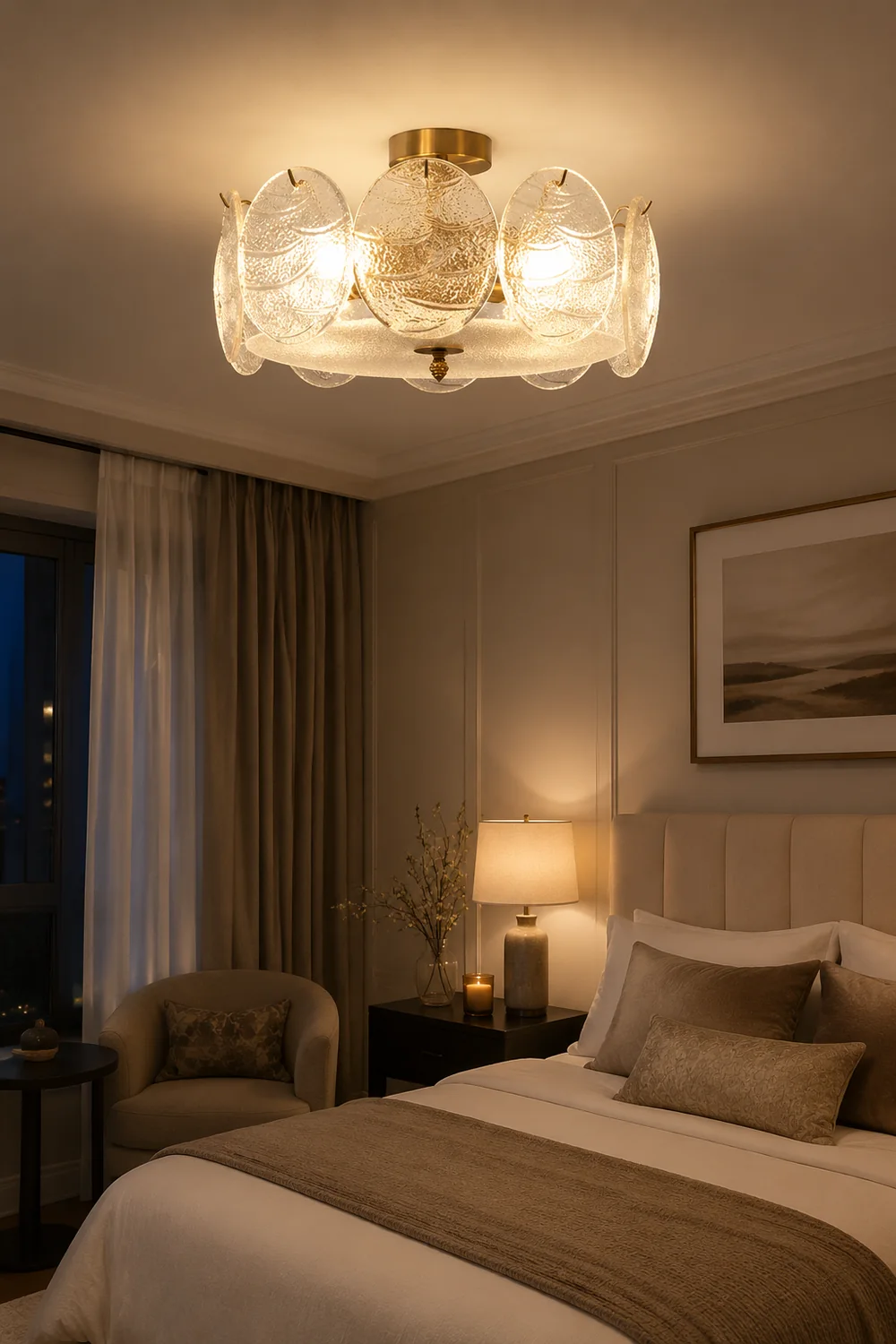 Modern Style Retro Glass Petals Ceiling Lamp - Lumpaz