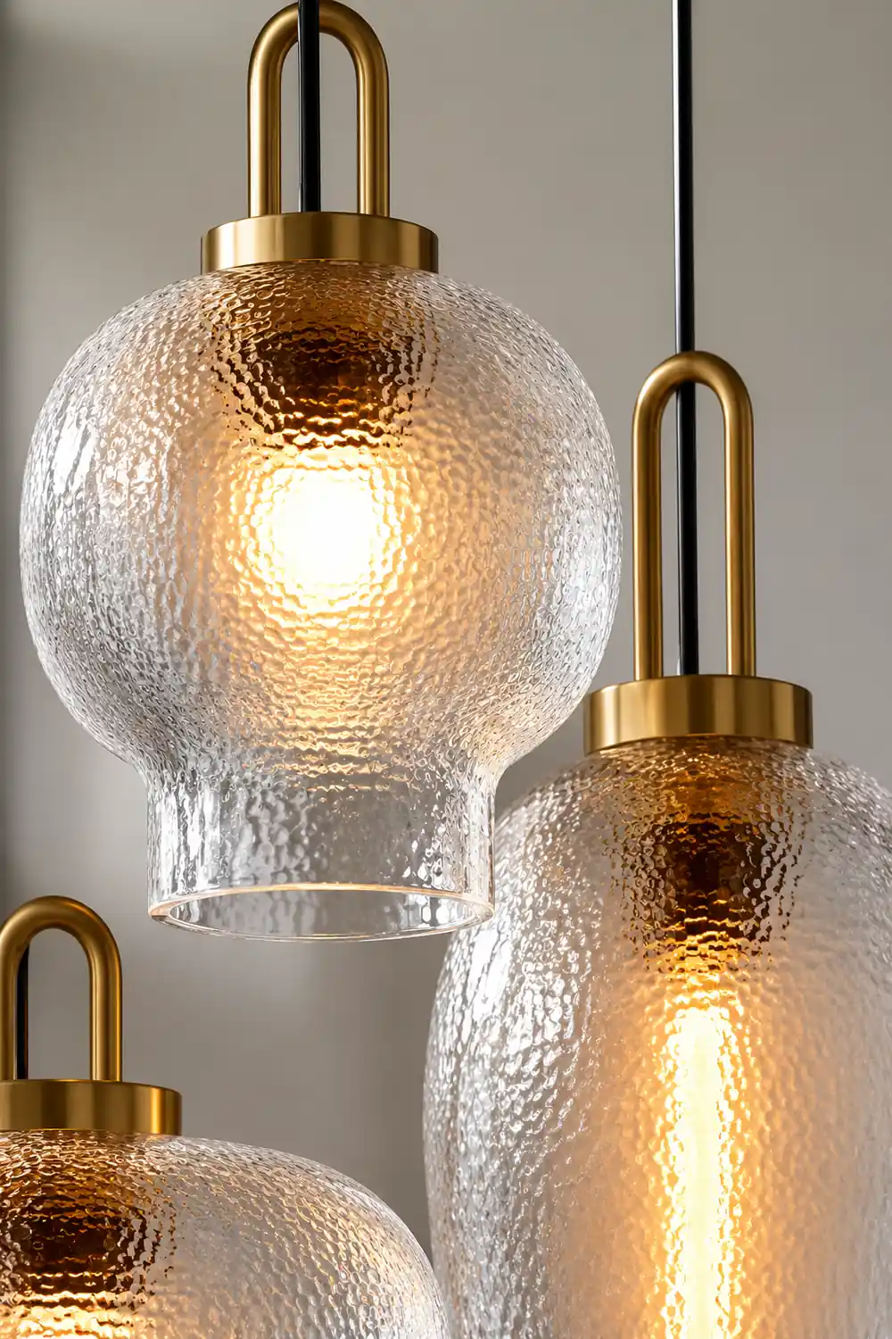Clear Frosted Glass Pendant Light for Kitchen - Lumpaz
