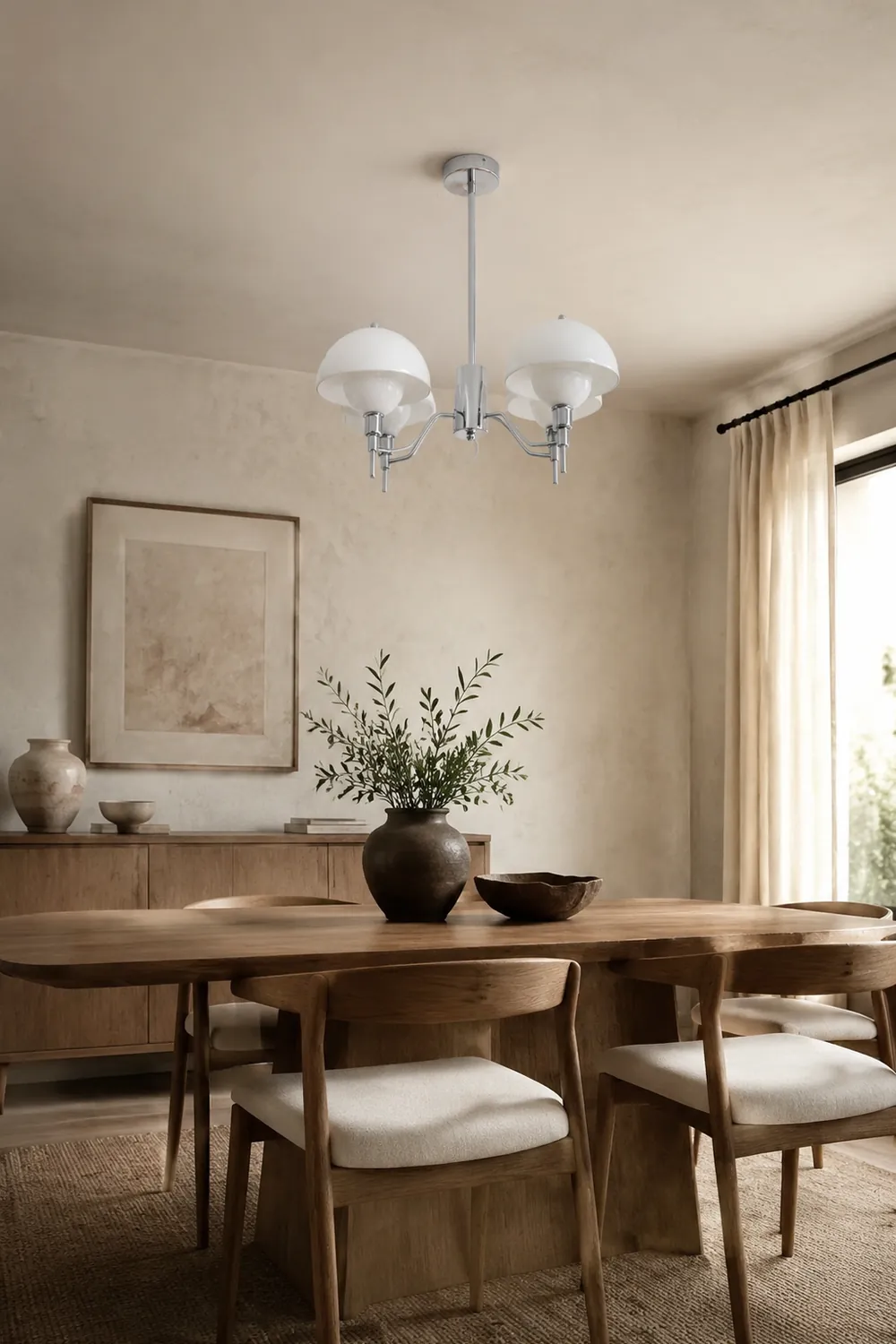 French White Cream Mushroom Chandelier - Lumpaz