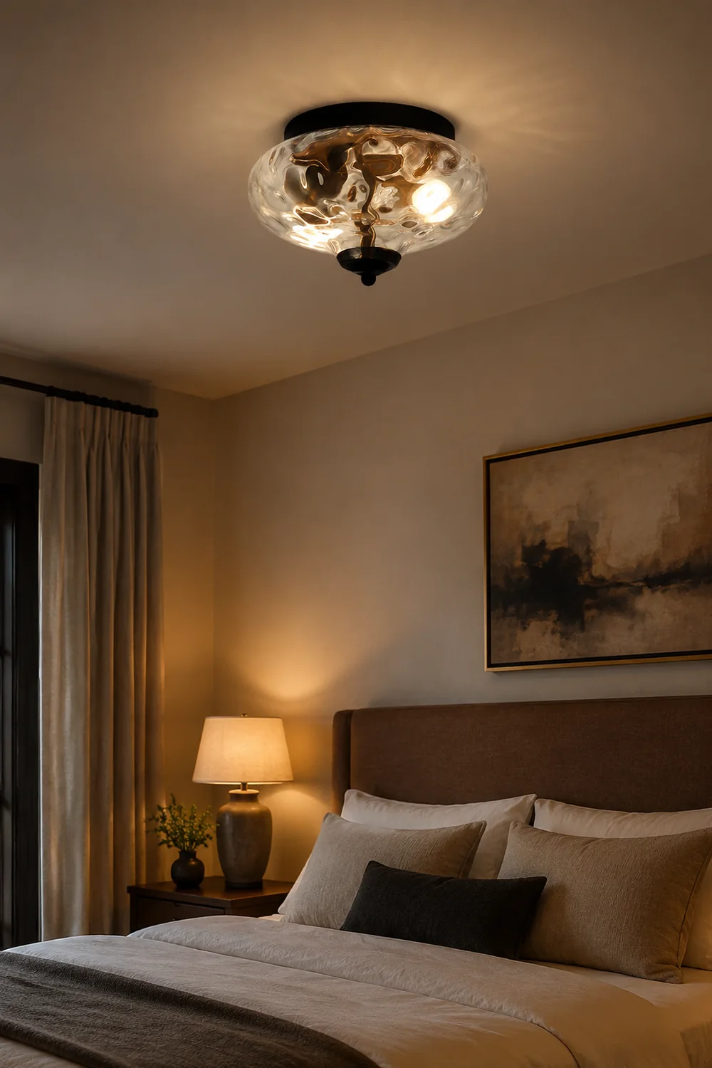 Farmhouse 2-Light Glass Shade Ceiling Light - Lumpaz