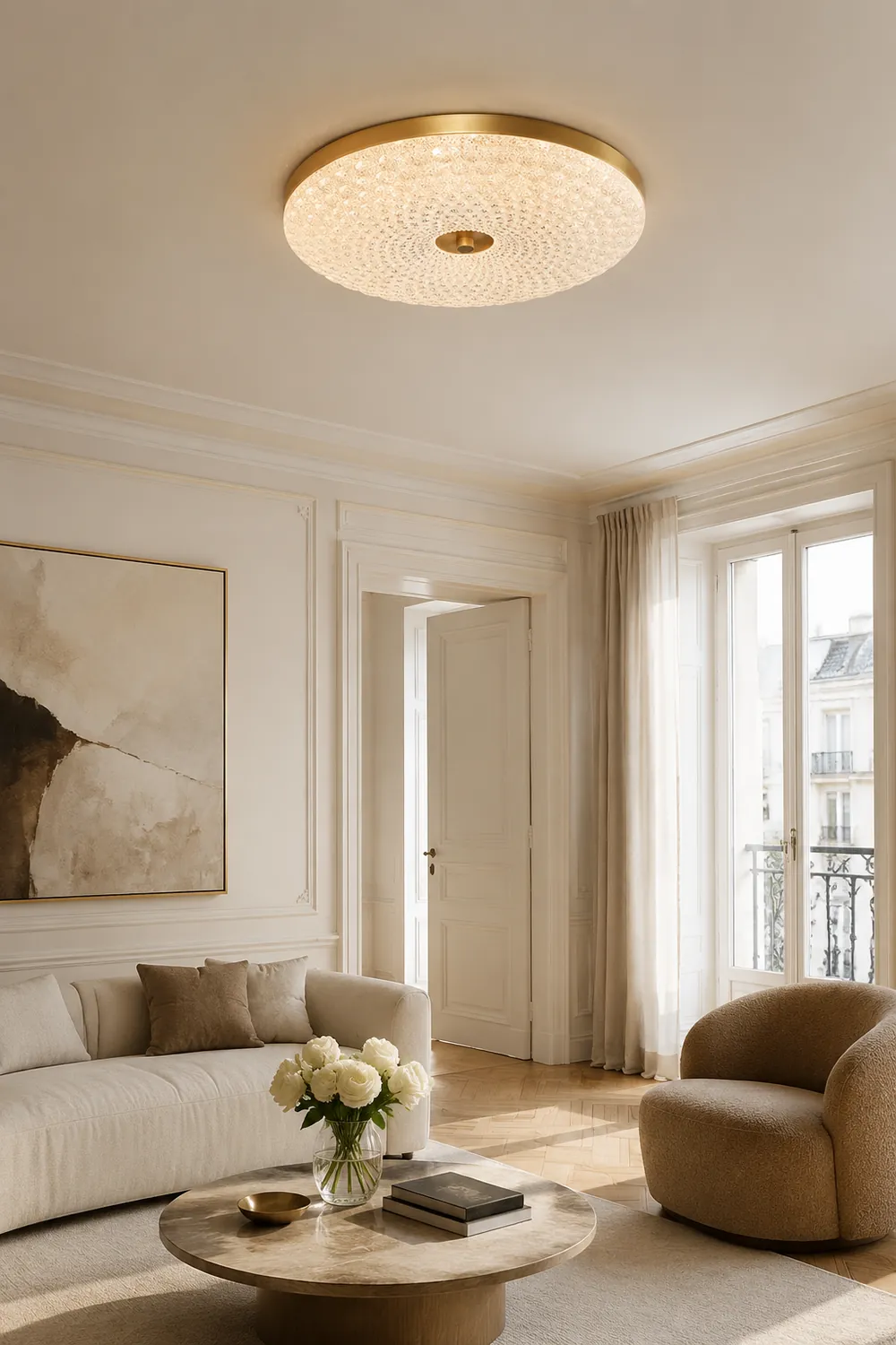 Modern Crystal Ceiling Light LED Creative Copper Ceiling Lamp - Lumpaz