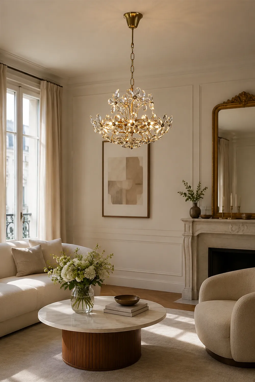 Luxury Crystal Bouquet Brass Chandeliers - Lumpaz