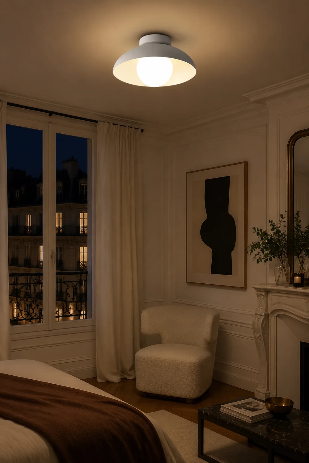 Contemporary Metal Semi Flush Ceiling Light for Hallway - Lumpaz