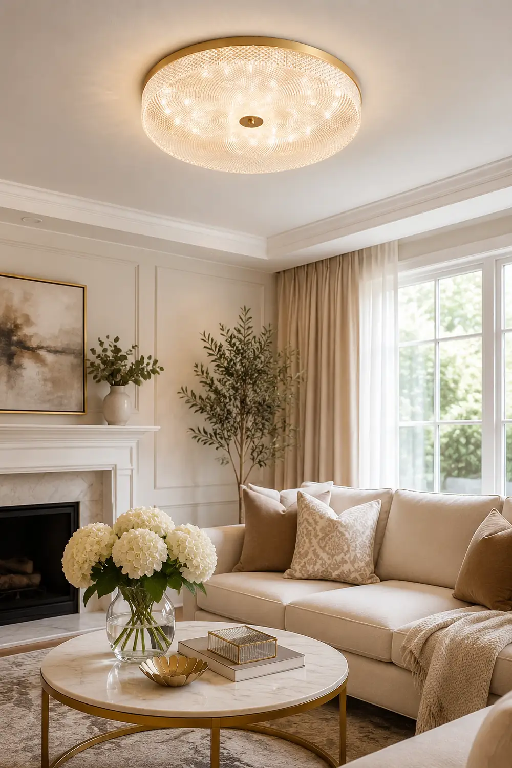 Modern Simple Crystal Copper Ceiling Light - Lumpaz