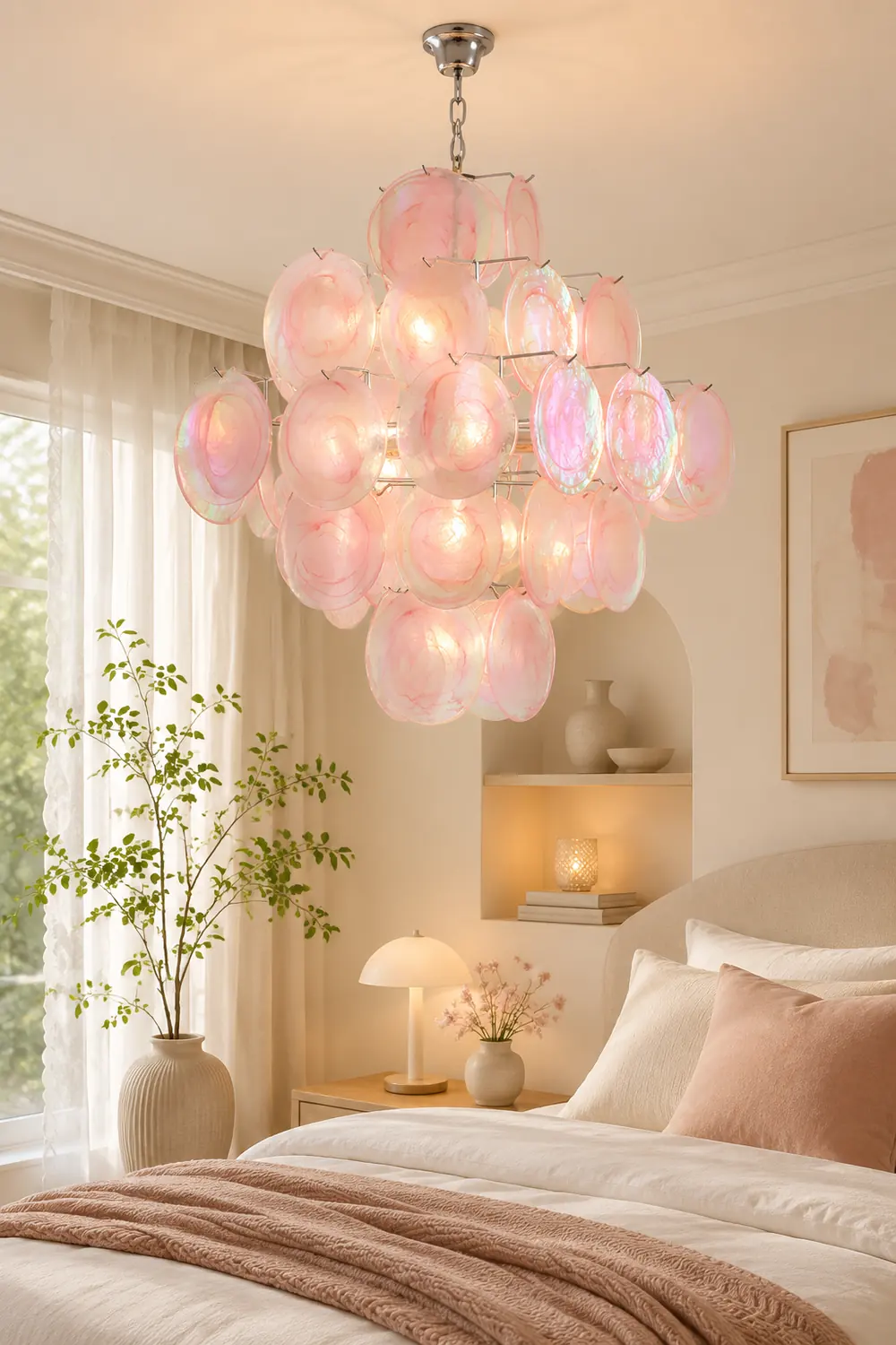 Pink Murano Glass Chandelier for Living Room - Lumpaz