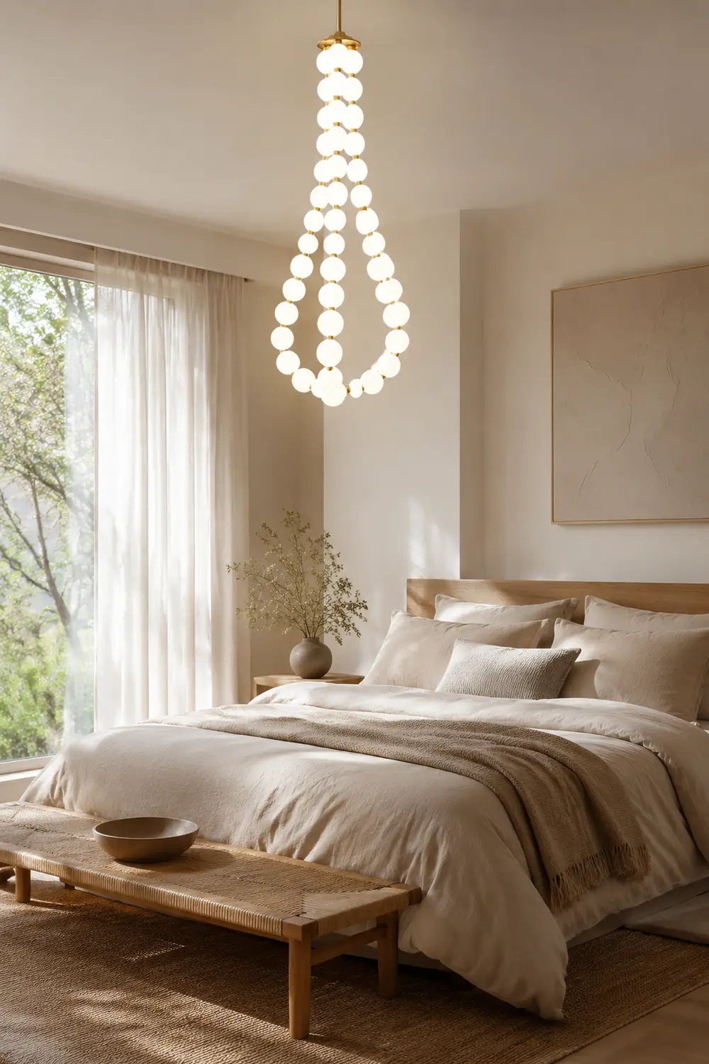 Art Deco White Bubble LED Chandelier For Staircase - Lumpaz