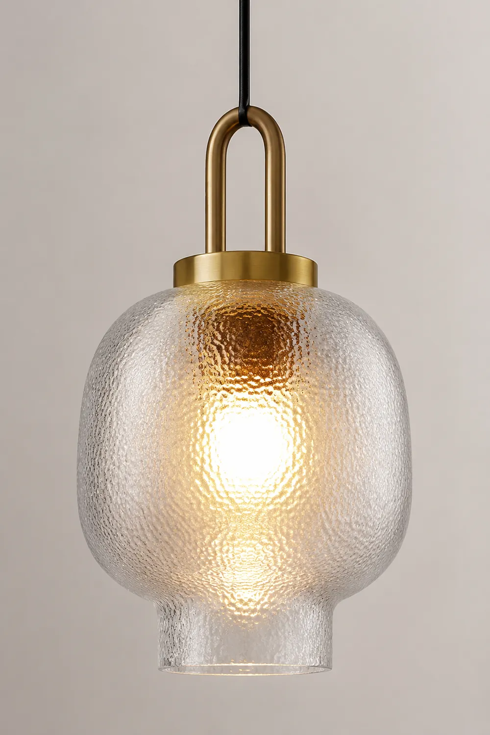 Clear Frosted Glass Pendant Light for Kitchen - Lumpaz