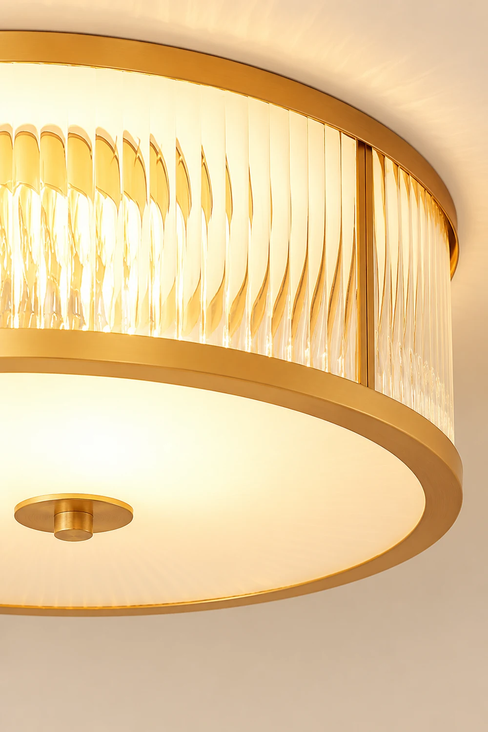 Vintage Round Simple Brass Ceiling Lamps - Lumpaz
