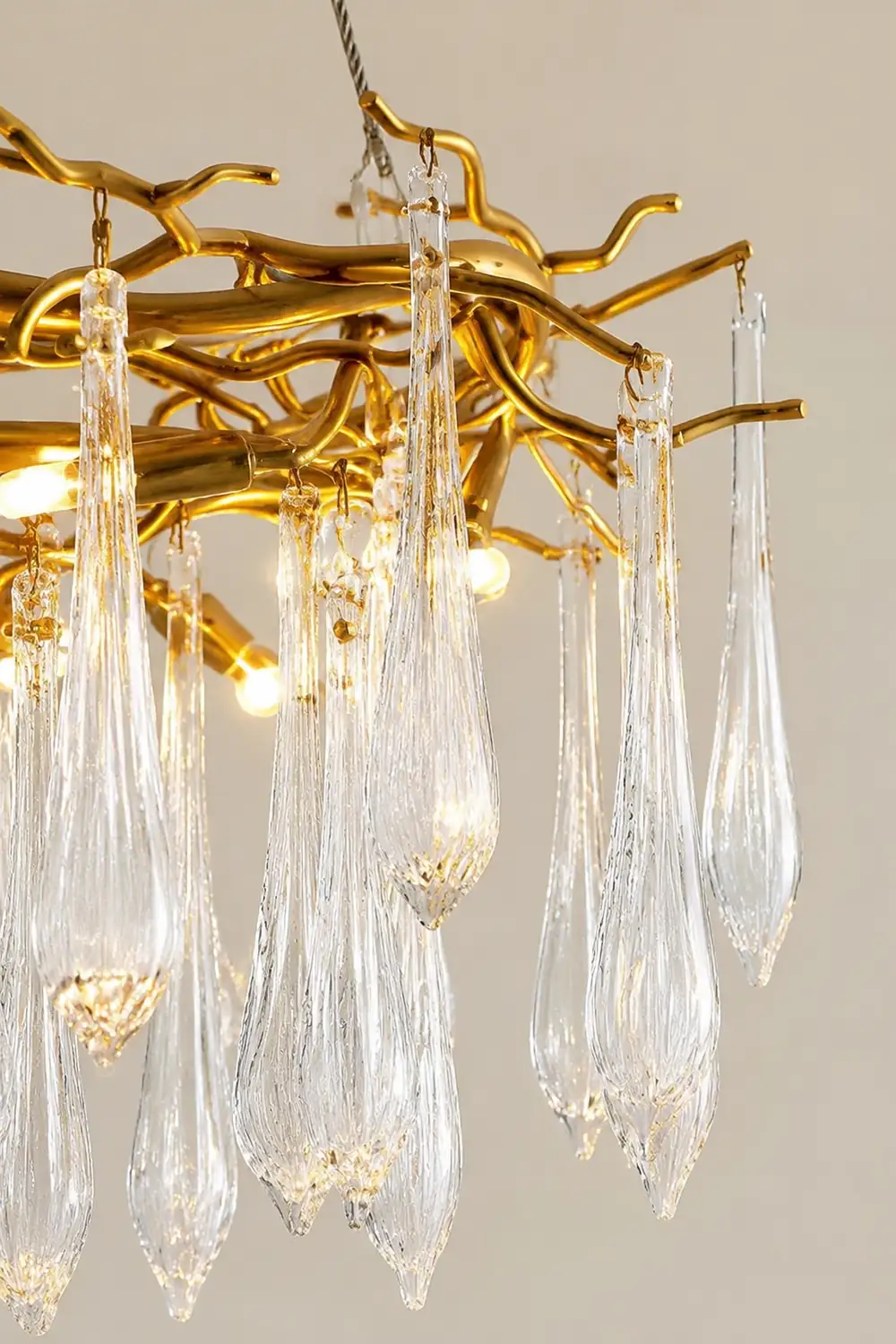 Modern Glass Teardrop Tiered Chandelier - Lumpaz