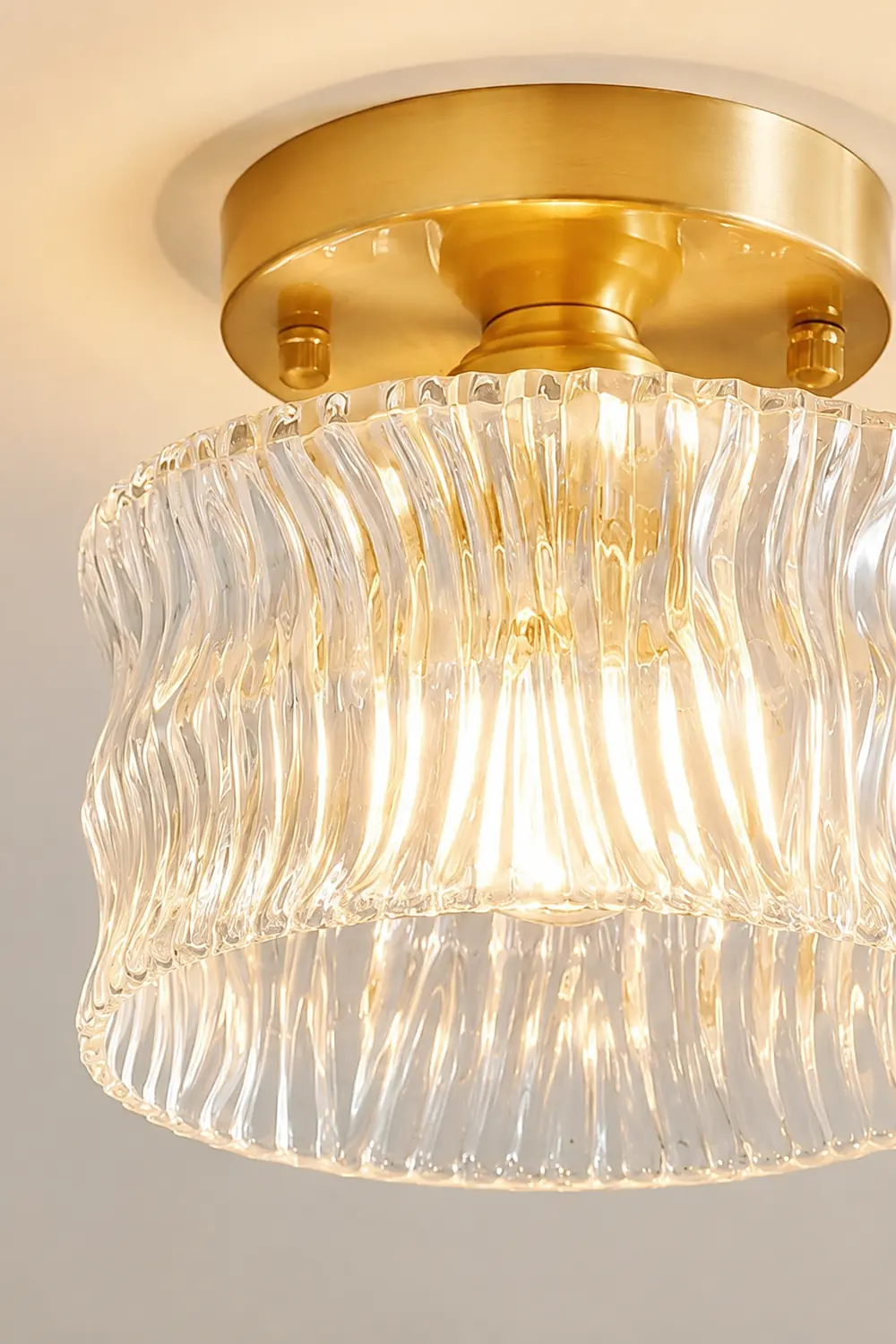 Vintage Crystal Clear Glass Ceiling Light Hallway - Lumpaz