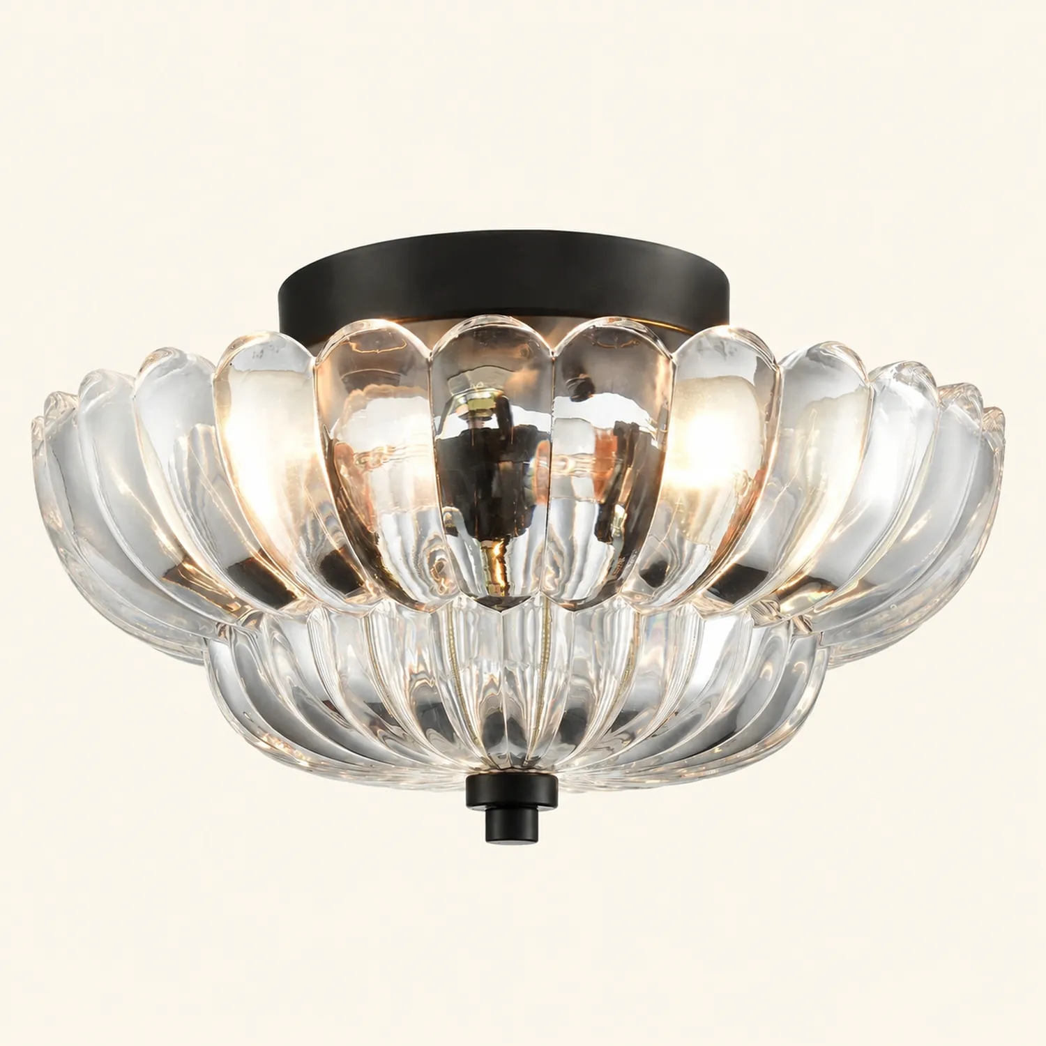 Vintage Amber Glass Semi-Flush Ceiling Light Shades Of Light - Lumpaz