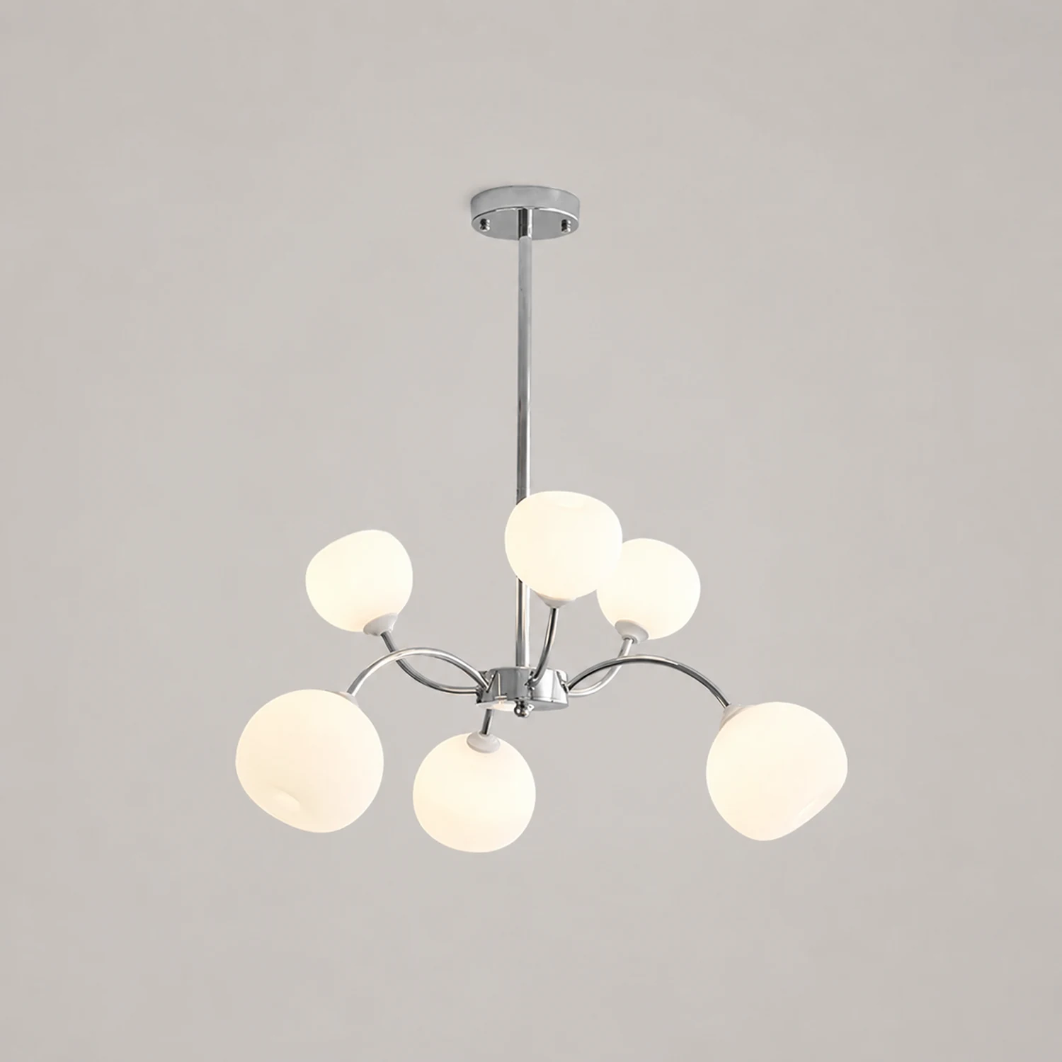 White Glass Globe Sputnik Shape Chandelier - Lumpaz