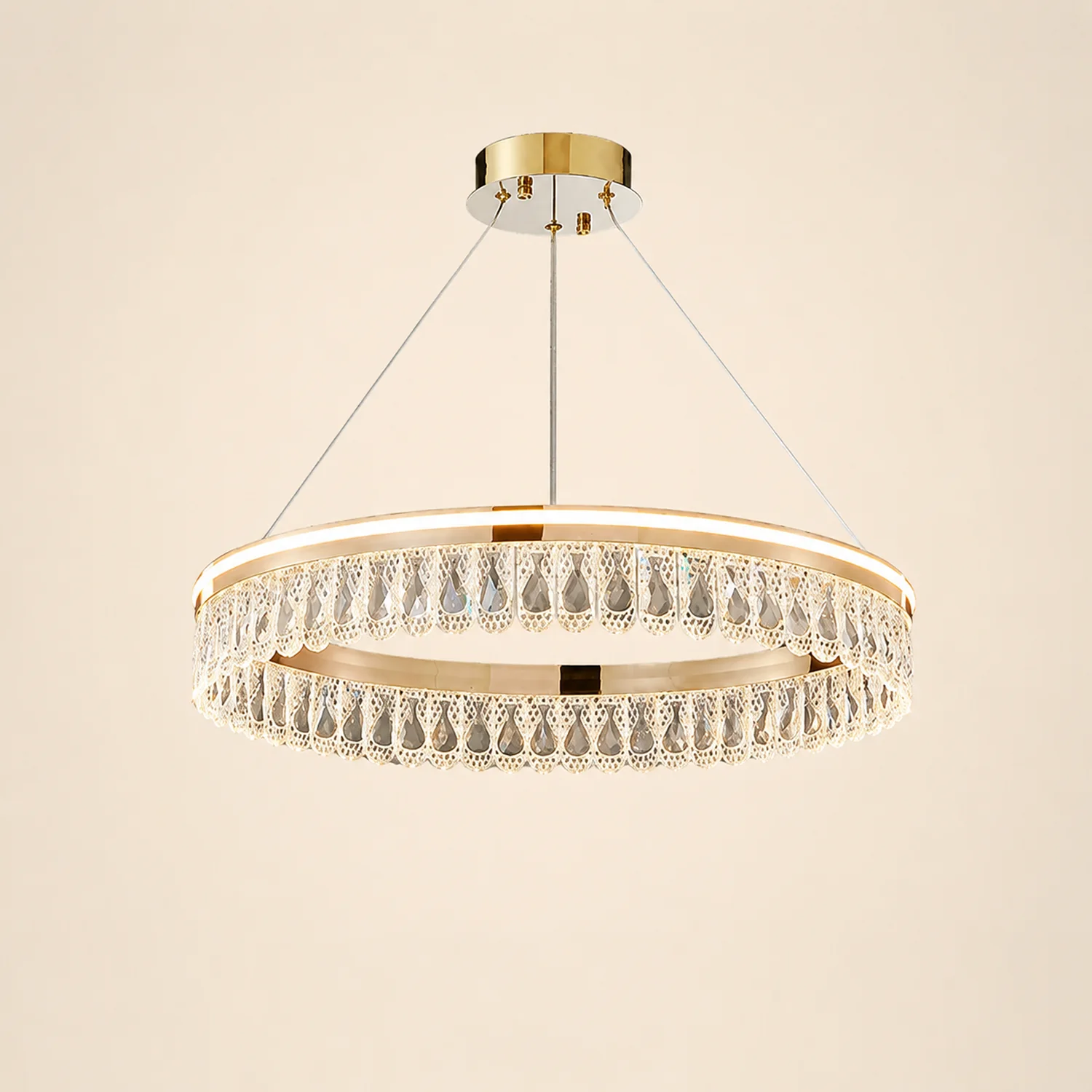 Luxury Large Crystal Ring Chandelier - Lumpaz
