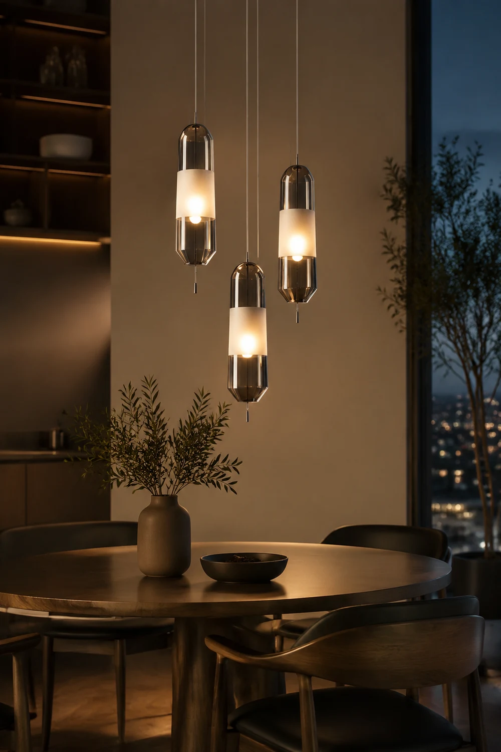 Designer Capsule Shaped Glass Pendant Lamp - Lumpaz