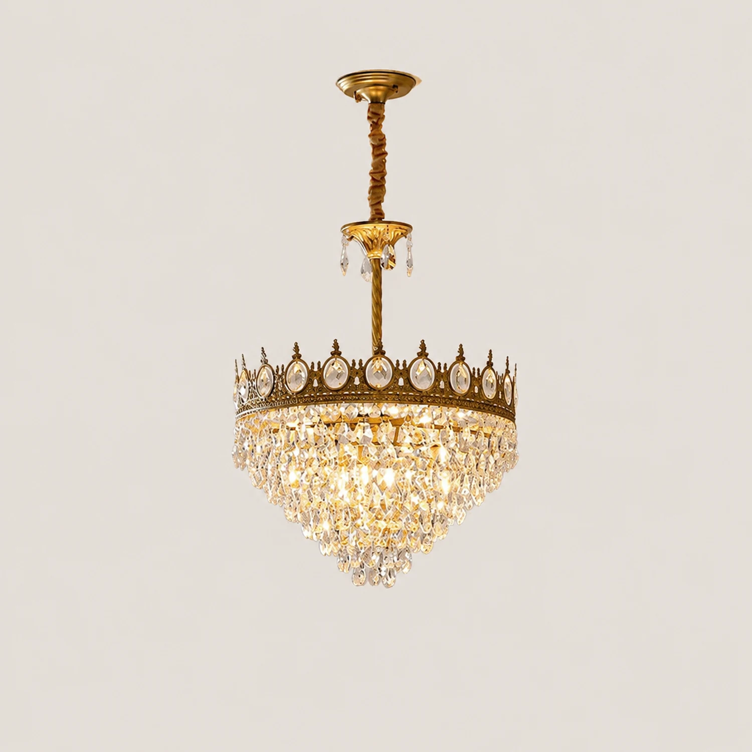 Retro French Gold Crystal Chandelier - Lumpaz