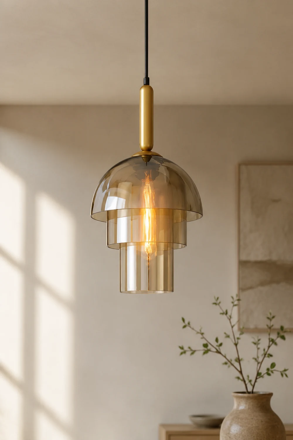 Modern Multi-Layer Glass Dome Hanging Light Fixture - Lumpaz