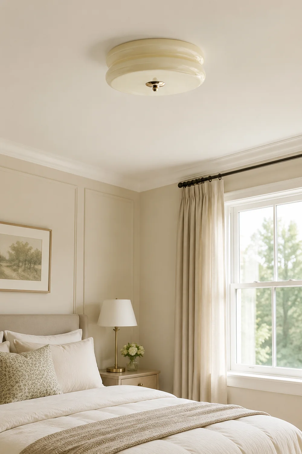 Art Deco Cream Cake Ceiling Light - Lumpaz
