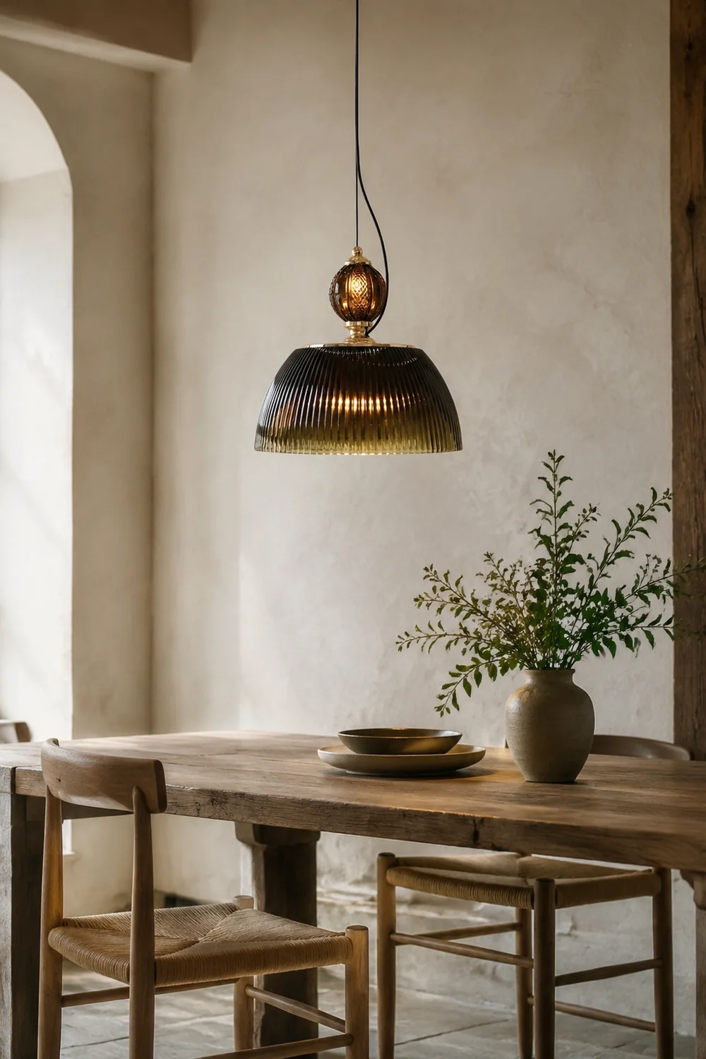 Retro-Inspired Green Glass Pendant Light - Lumpaz