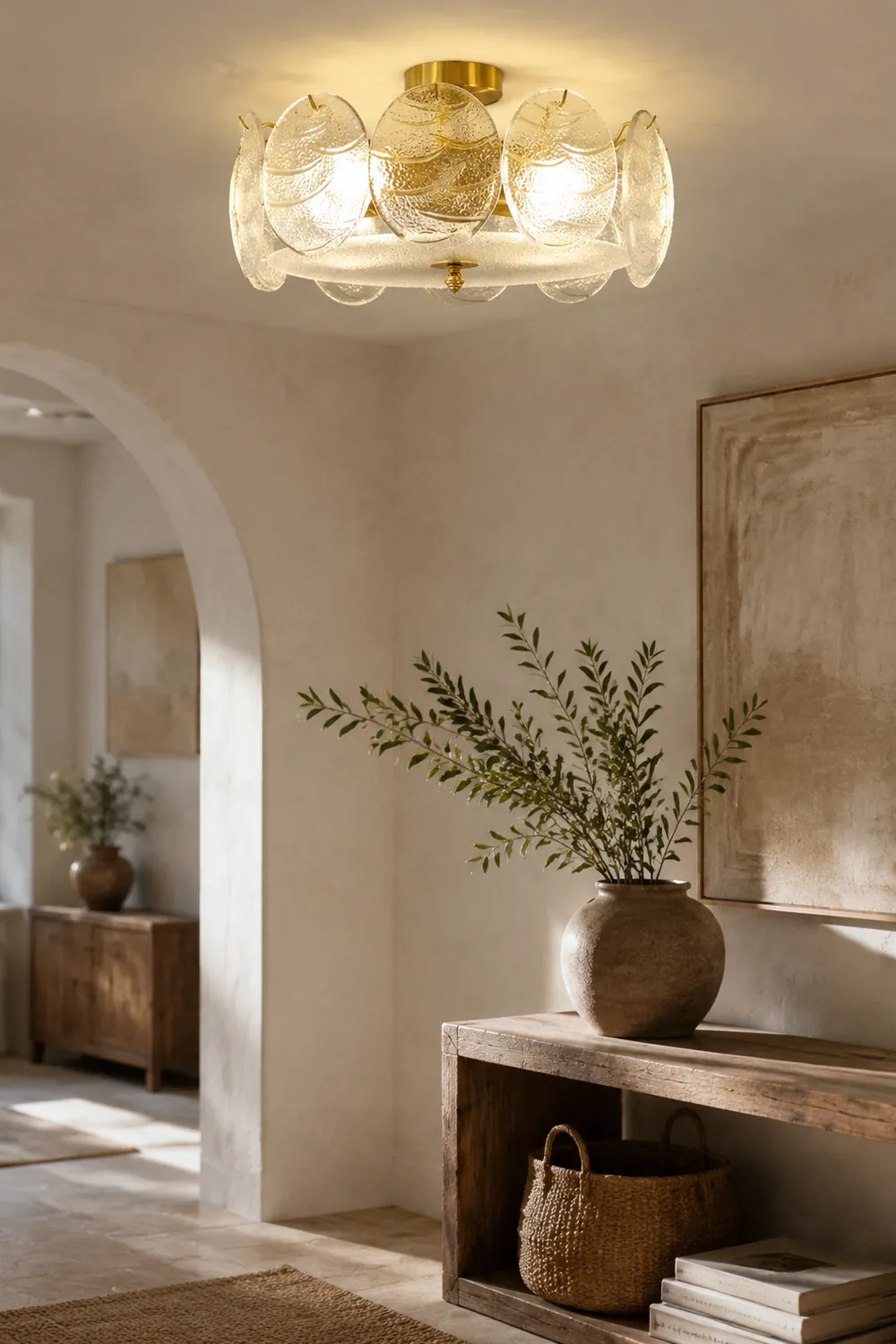 Modern Style Retro Glass Petals Ceiling Lamp - Lumpaz