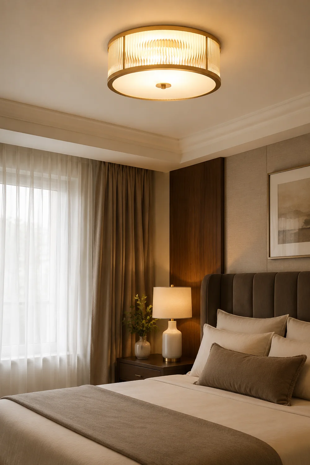 Vintage Round Simple Brass Ceiling Lamps - Lumpaz