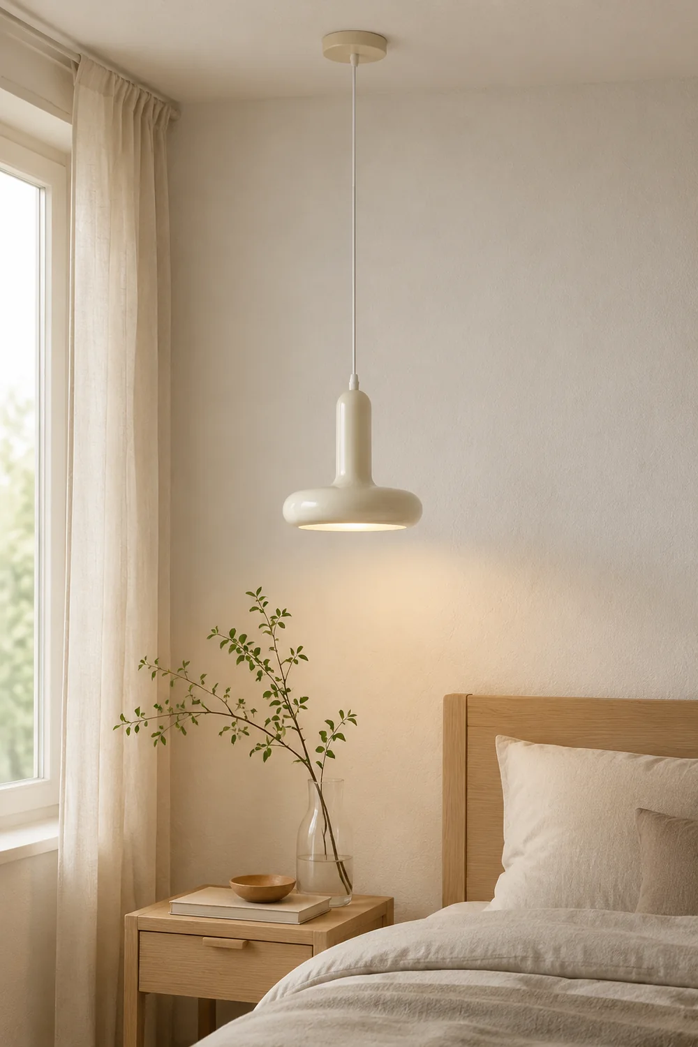 Bauhaus Puck Creamy Pendant Light - Lumpaz