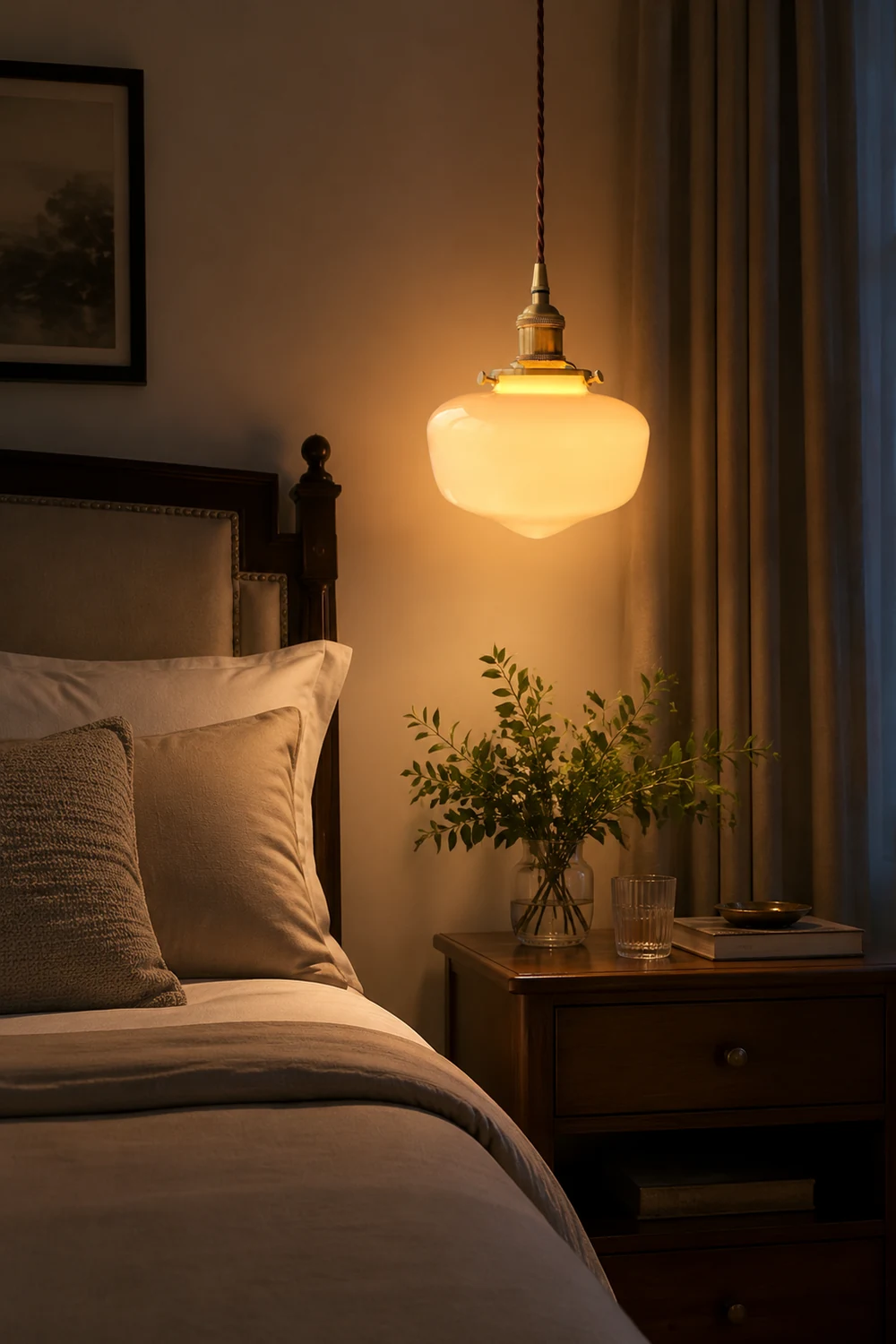 Retro Lantern Glass Pendant Hanging Light - Lumpaz