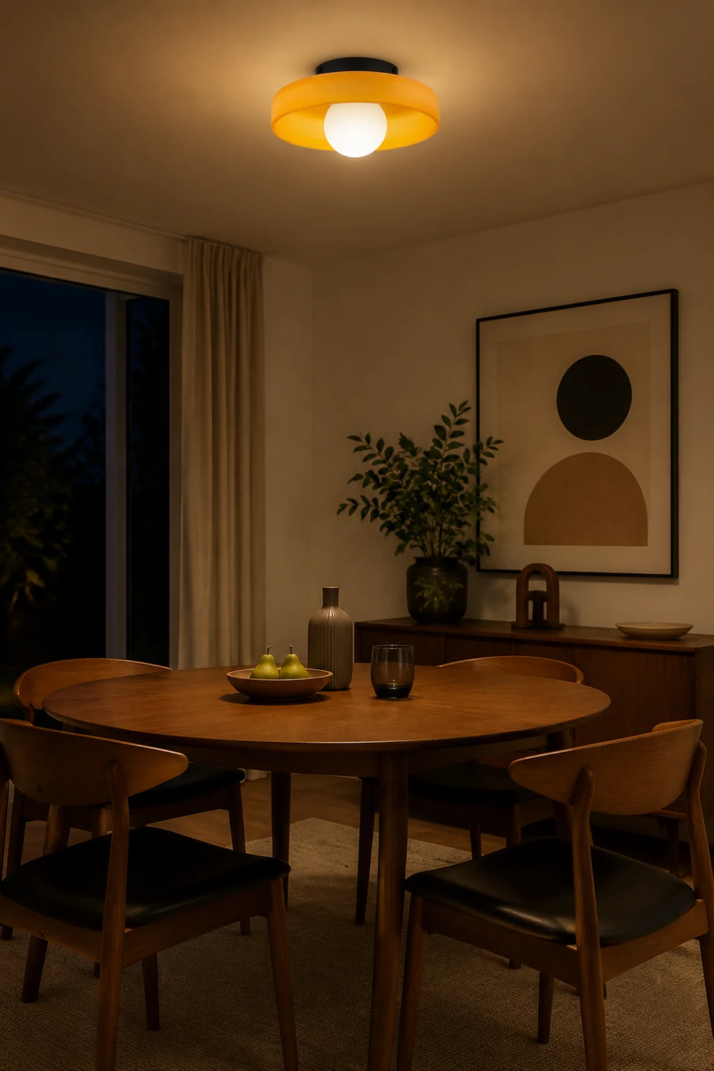 Modern Round Flush Mount Kitchen Ceiling Light - Lumpaz