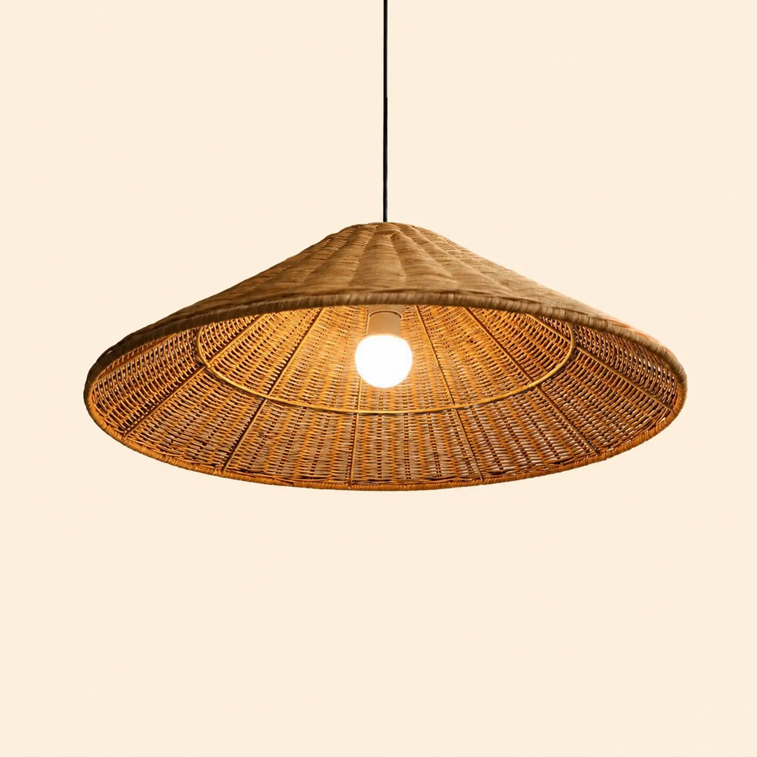 Farmhouse Handmade Rattan Pendant Light - Lumpaz