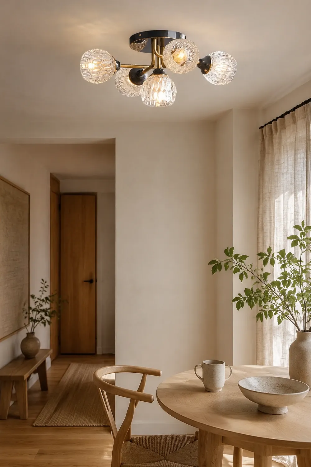 Luxury Copper Semi Flush Ceiling Light - Lumpaz
