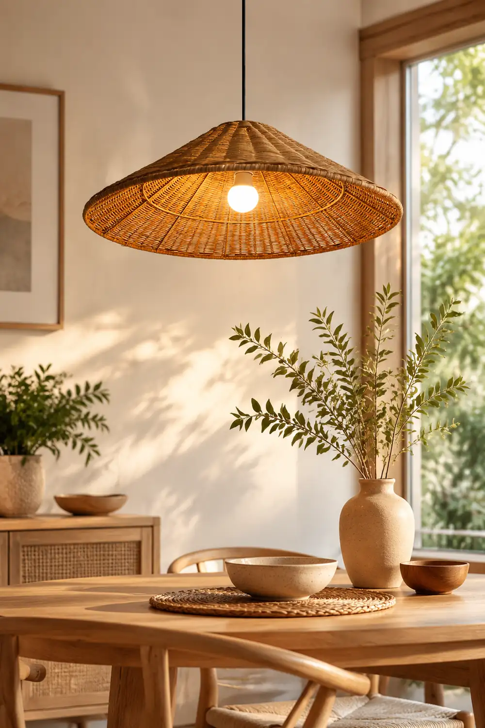 Farmhouse Handmade Rattan Pendant Light - Lumpaz
