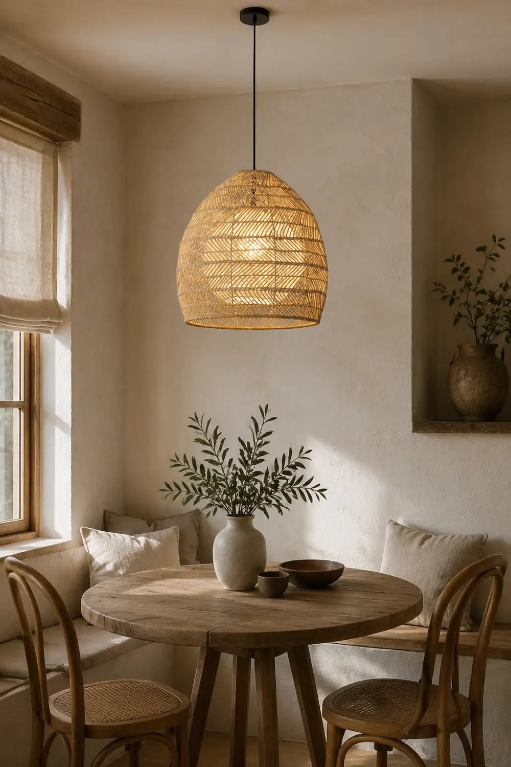 Vintage Rattan Handwoven Basket Lamp Fixtures - Lumpaz