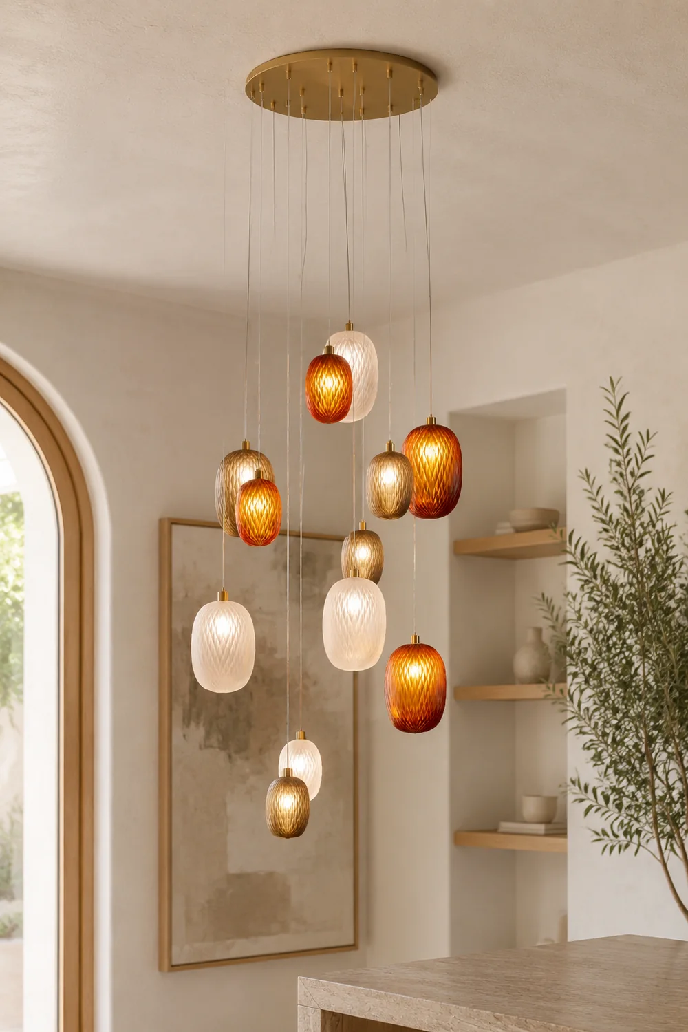 Design Stained Glass Ball Pendant Light - Lumpaz