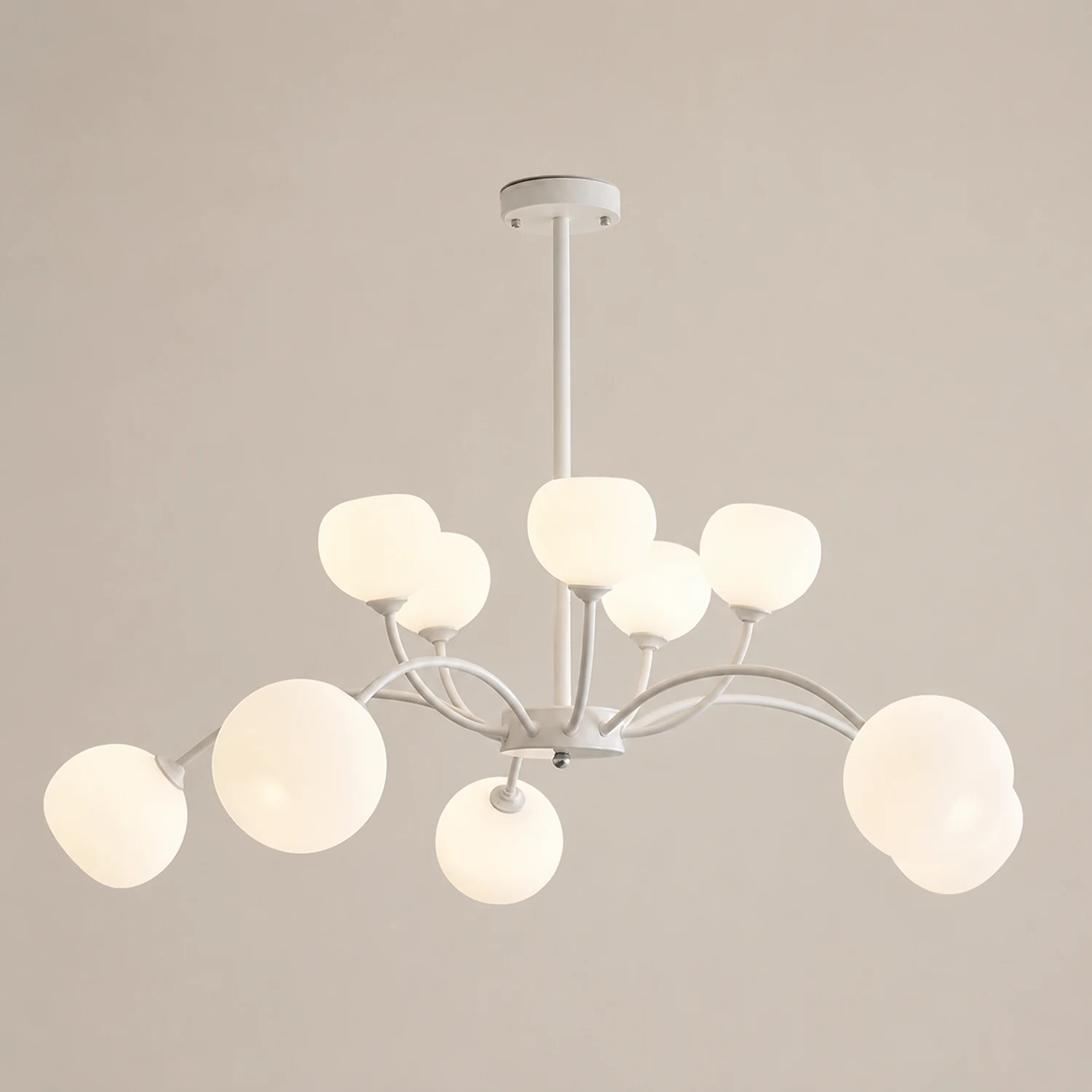 White Glass Globe Sputnik Shape Chandelier - Lumpaz