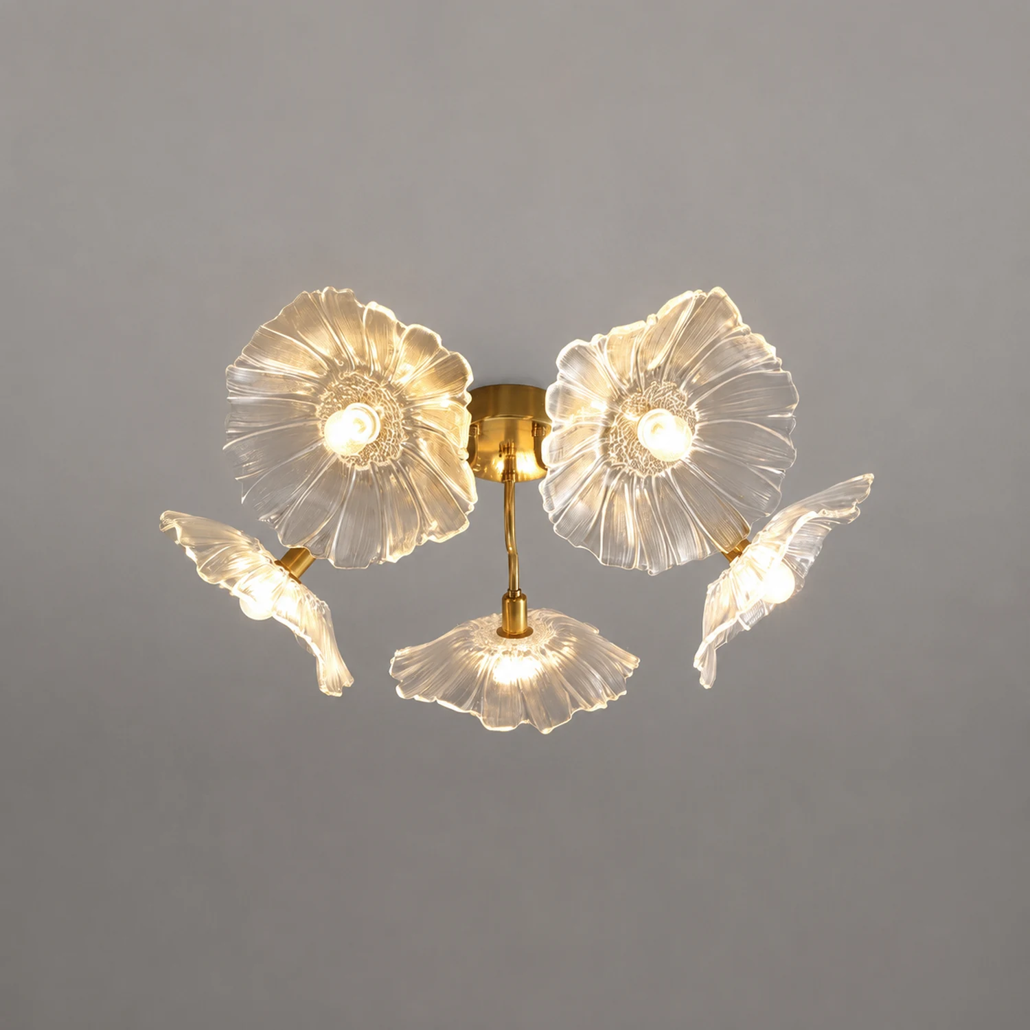 Vintage Lotus Leaf Glass Ceiling Light - Lumpaz