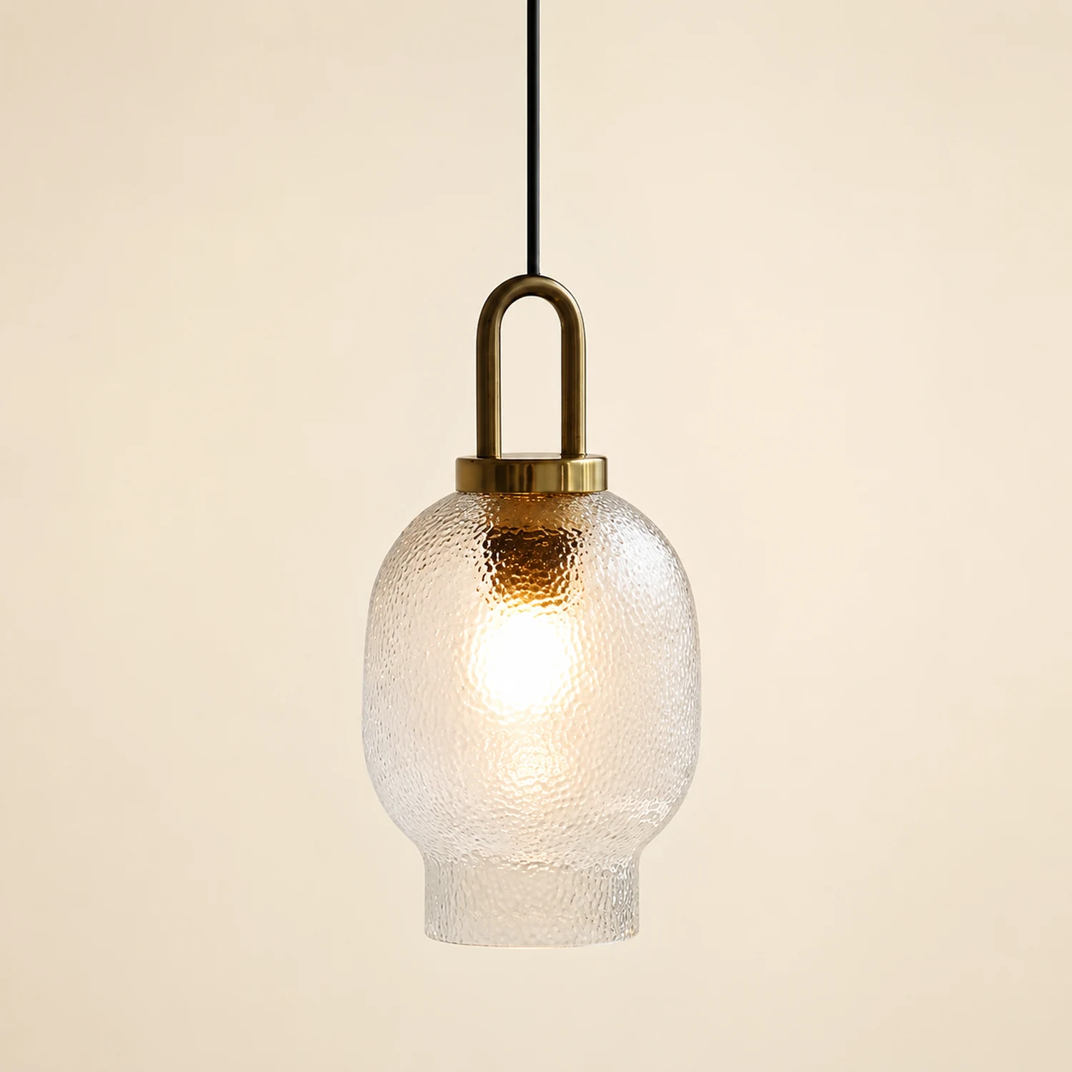 Clear Frosted Glass Pendant Light for Kitchen - Lumpaz