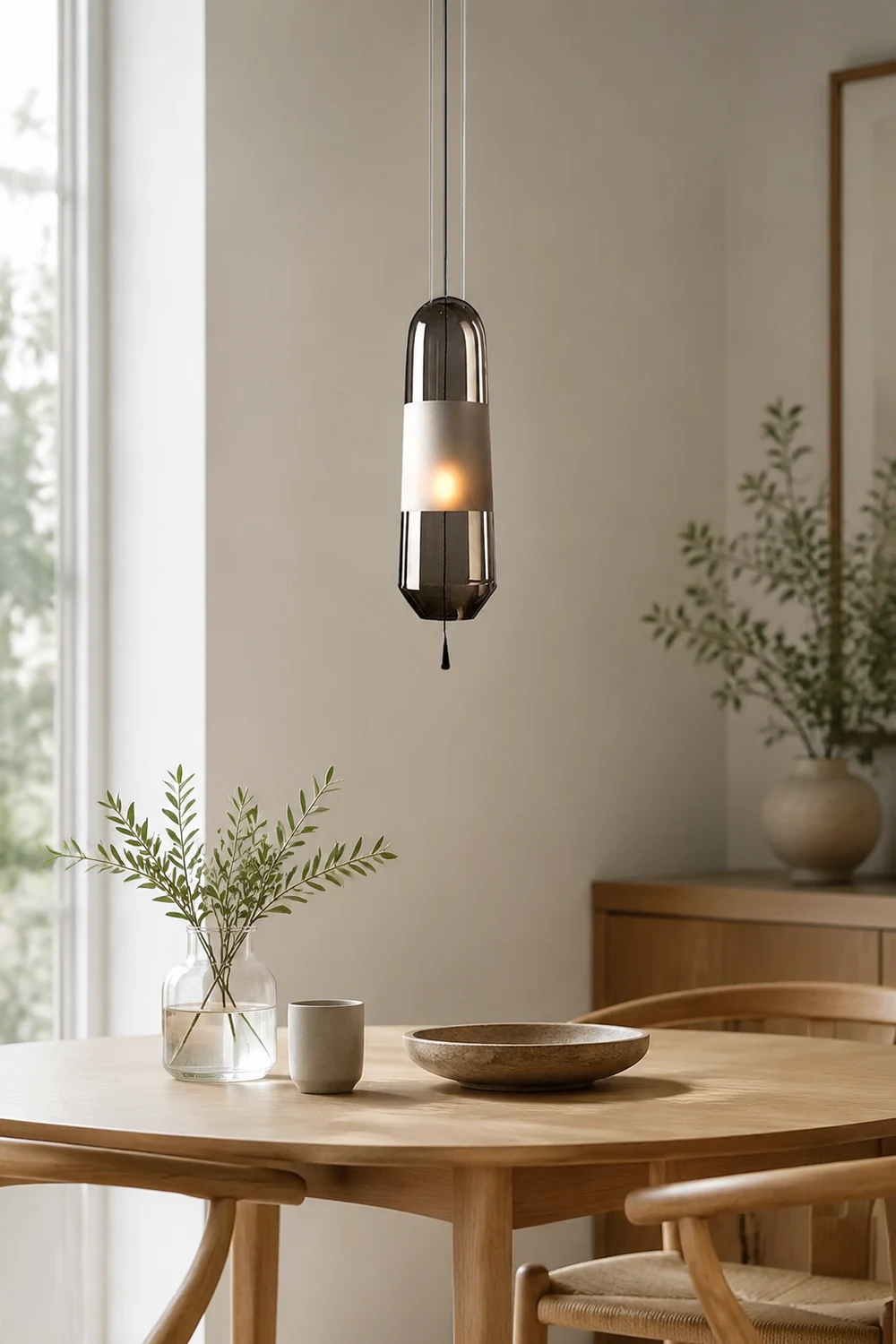 Designer Capsule Shaped Glass Pendant Lamp - Lumpaz