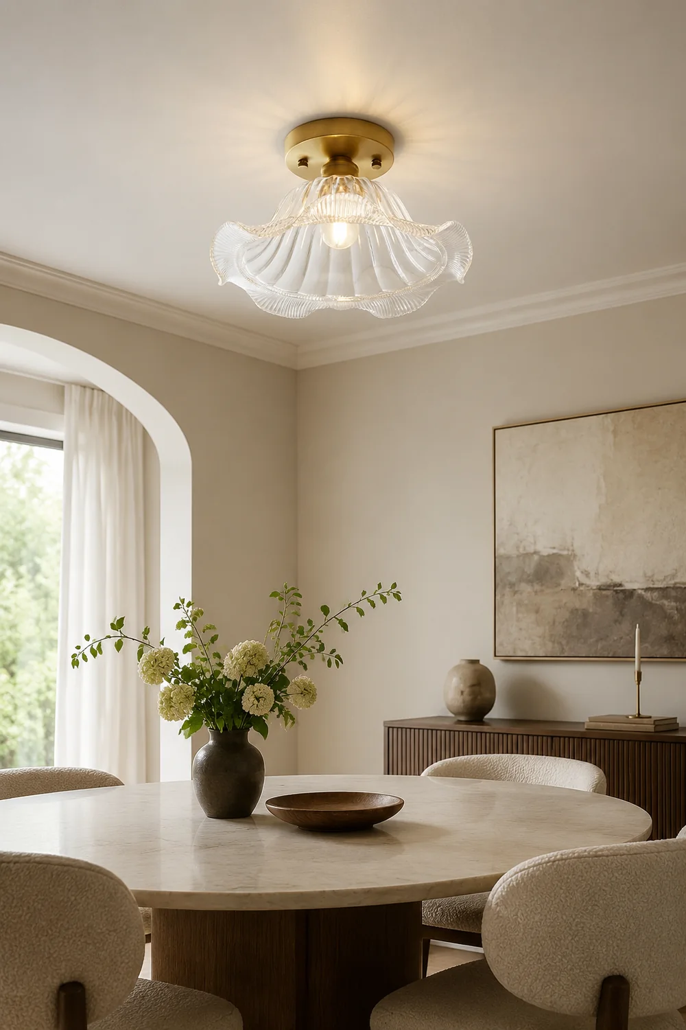Simple Glass Semi Flush Ceiling Lights - Lumpaz