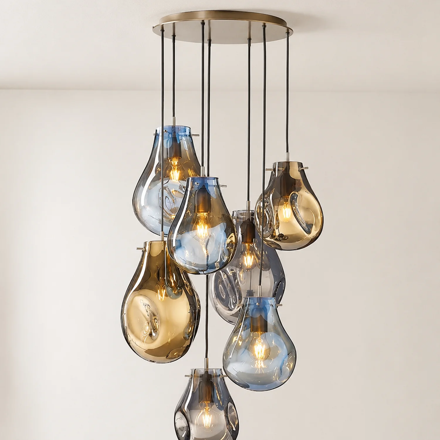 Handcrafted Irregular Shape Glass Pendant Lighting - Lumpaz